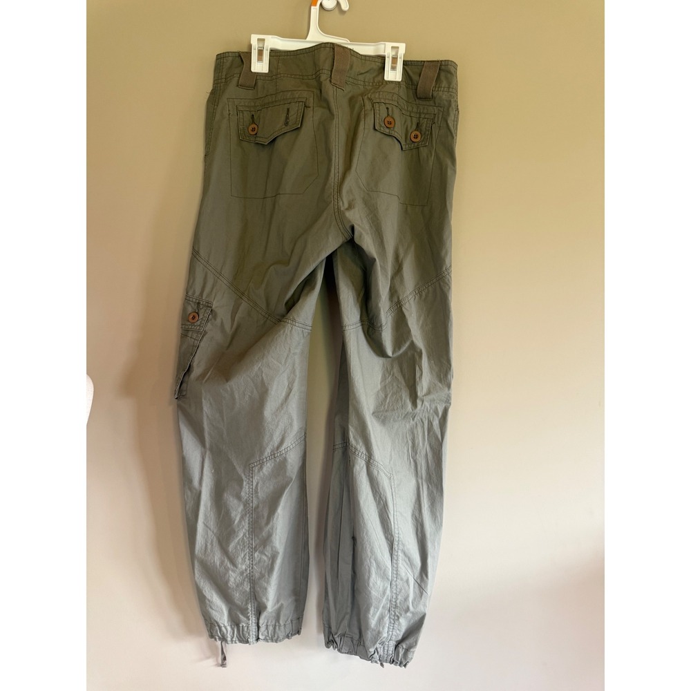 Boston Proper Olive Green Cargo Pants Women 10 Cotton Utility Drawstring Hem - Picture 3 of 3